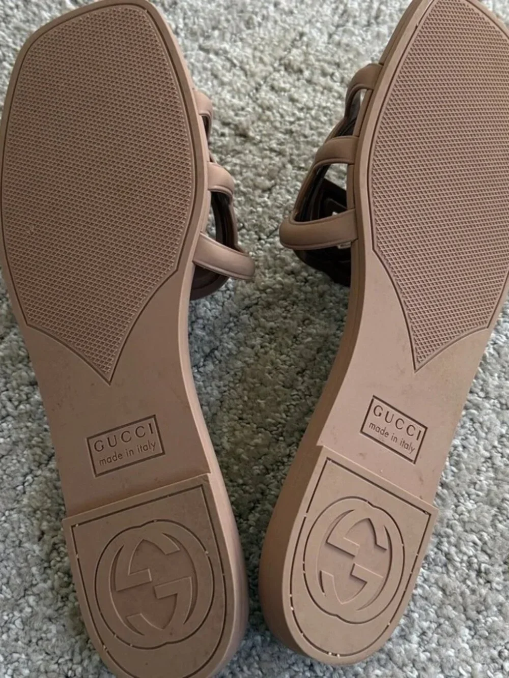 Gucci Women’s Brown GG Logo Slide Sandals